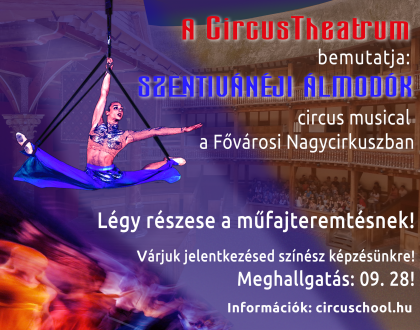 CircusTheatrum, azaz színészképzés másképpen – Összművészeti produkcióra várja a színésznövendékek jelentkezését a BIAK